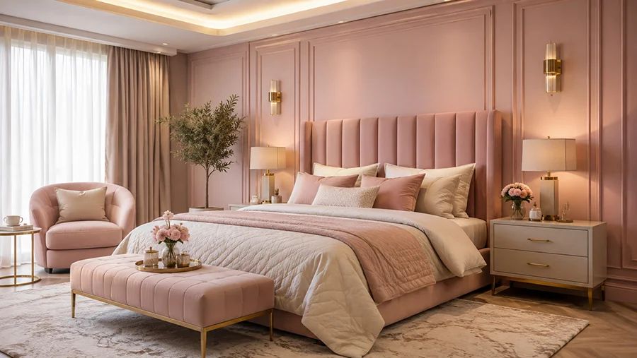 bedroom warna pink